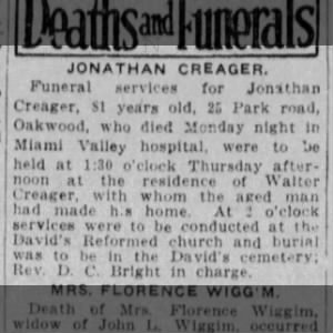 Obituary for Jonathan Creager