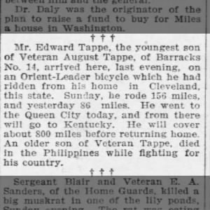 Edward Tappe travels 1901