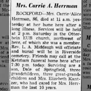 Obituary for Carrie Alice Herrman II