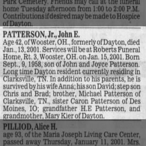 Obituary for John E. PATTERSON Jr.